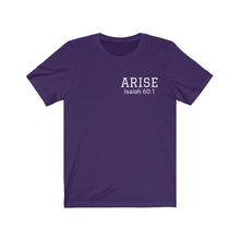 Load image into Gallery viewer, Arise Unisex Jersey Short Sleeve Tee with Arise scripture