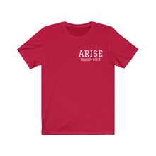 Load image into Gallery viewer, Arise Unisex Jersey Short Sleeve Tee with Arise scripture